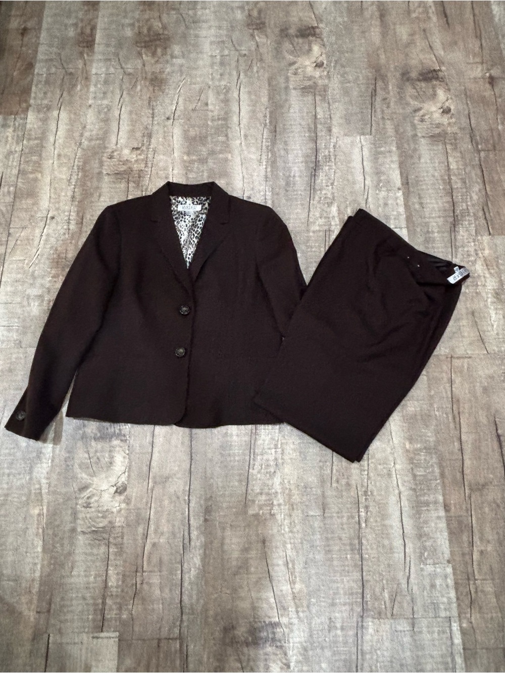 Kasper Brown Suit Classic/Contemporary Jacket 14 Pants 12